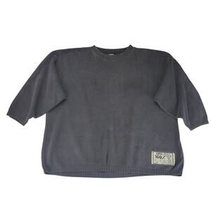 Vintage 80s 90s Guess Crewneck Sweater Gray Oversized Women Large Front Tag Logo